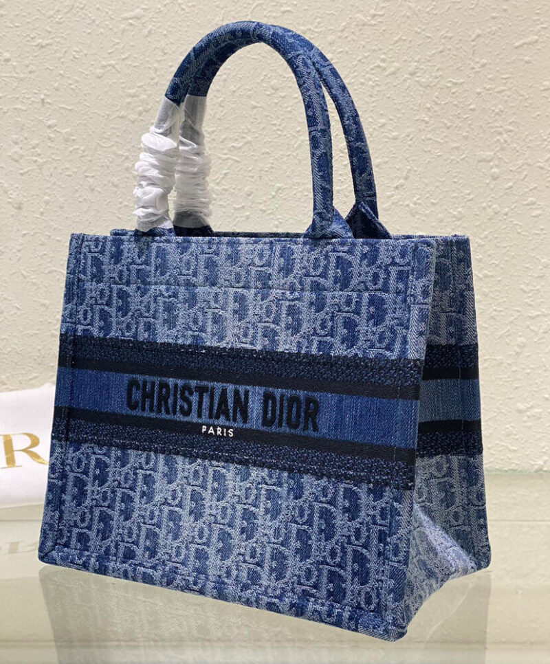 Christian Dior Small Dior Book Tote Blue